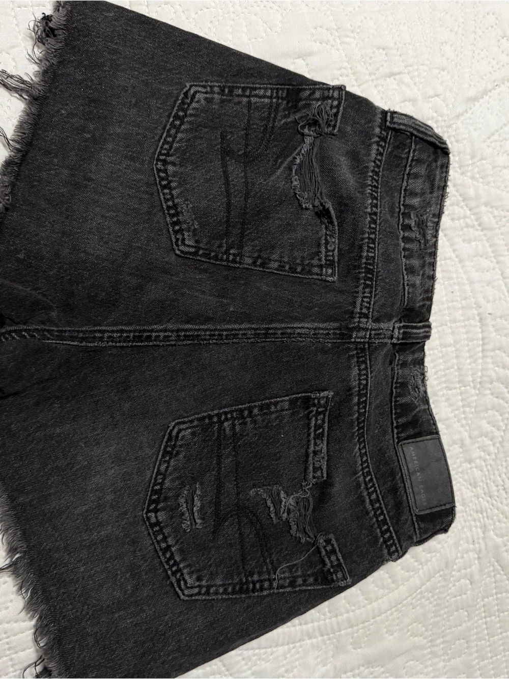 American Eagle Outfitters Black Distressed Jean Shorts